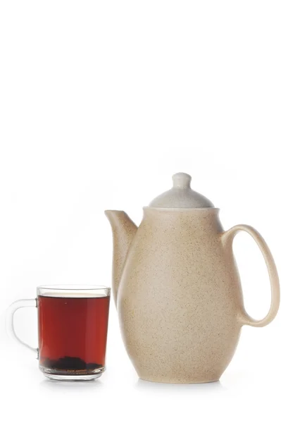 Stock image Cup of tea and teapot