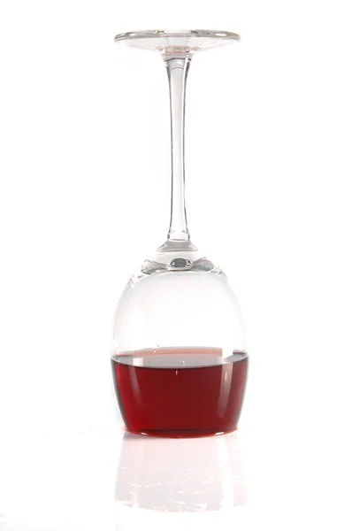 Upside-down glass of wine — Stock Photo, Image