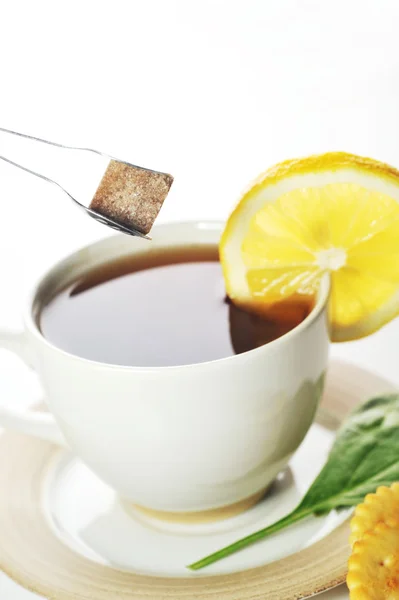 Tazza di tè al limone — Foto Stock