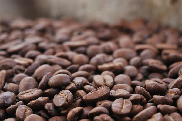 Kávová zrna zavřít — Stock fotografie