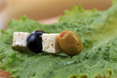 Feta cheese and olives clipart