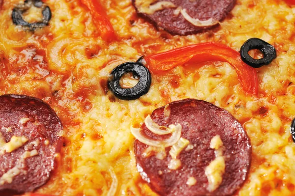 Pizza mit Paprika — Stockfoto