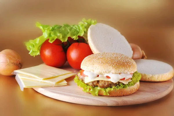 Sandwich with cutlet — Stock Photo, Image
