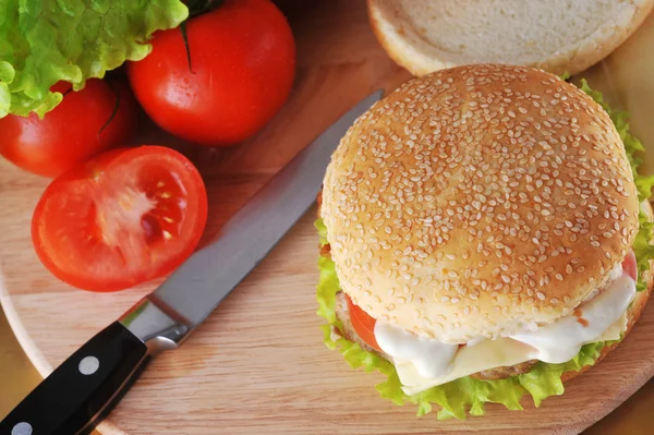 stock image Sandwich with cutlet