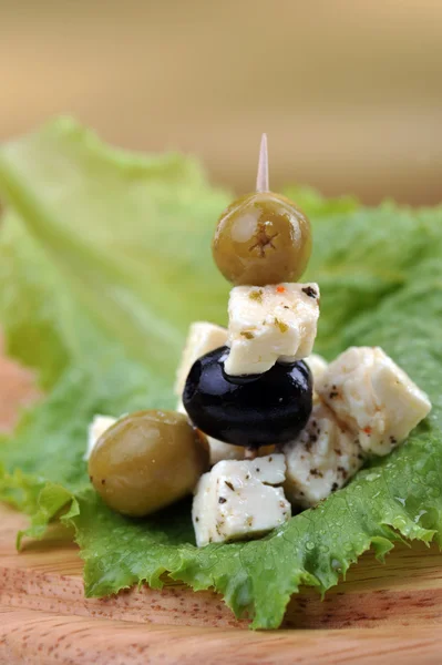 stock image Feta cheese and olives