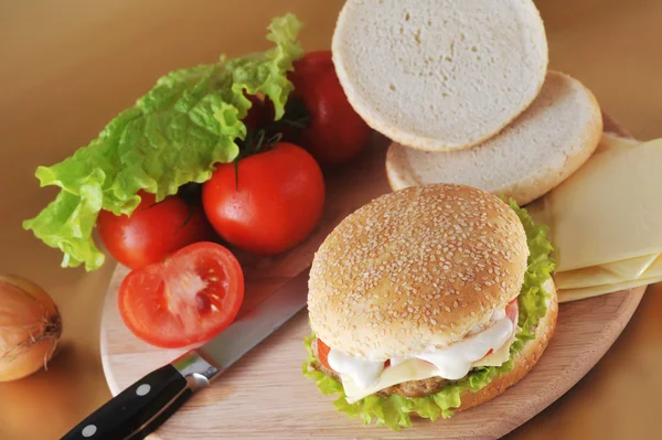 Sandwich with cutlet — Stock Photo, Image