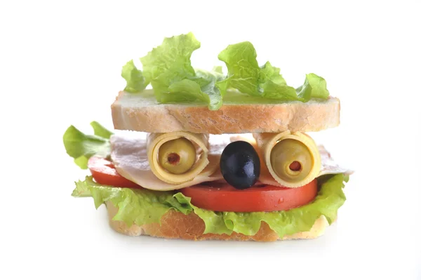 Sandwich se parece a la cara — Foto de Stock