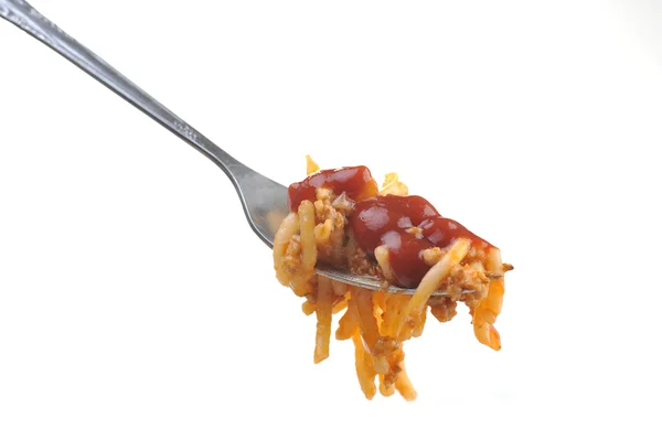 Macaroni met vlees en tomaat — Stockfoto