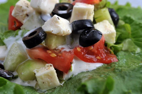Salat with feta cheese — Stock Photo, Image