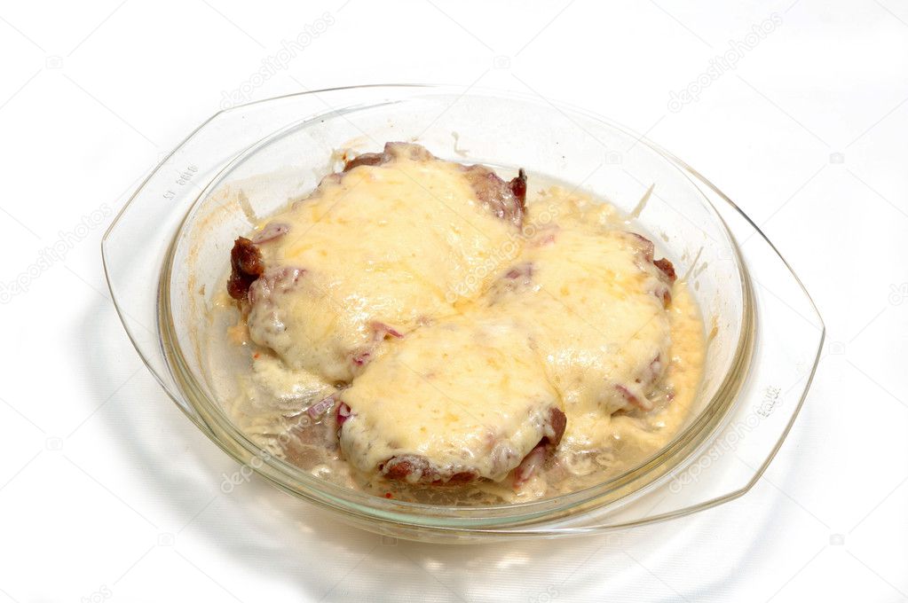Roast meat with cheese