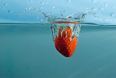 Strawberry in water clipart