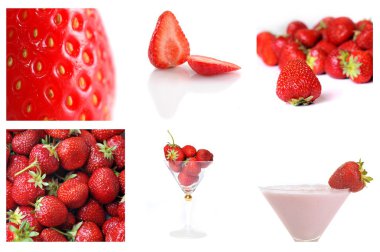 Colage of fresh and tasty strawbery clipart