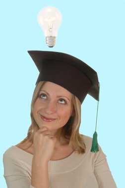 Young girl with bachelor cap clipart