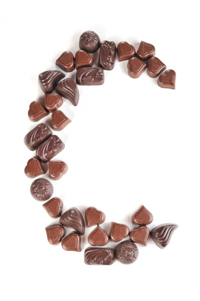 Letter from chocolates — Stock Photo, Image