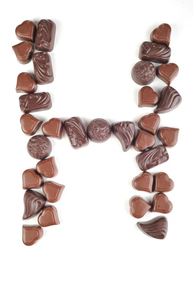 Letter from chocolates — Stock Photo, Image