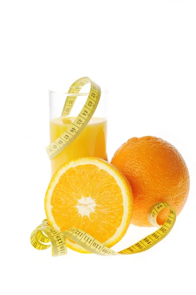 Glass with fresh orange juice — Stock Photo, Image