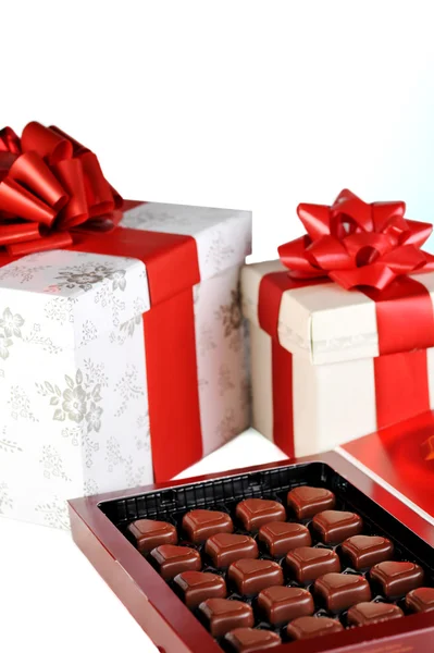 Chocolate na caixa — Fotografia de Stock