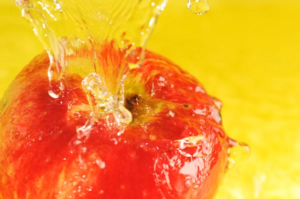 リンゴと水の飛沫 — ストック写真
