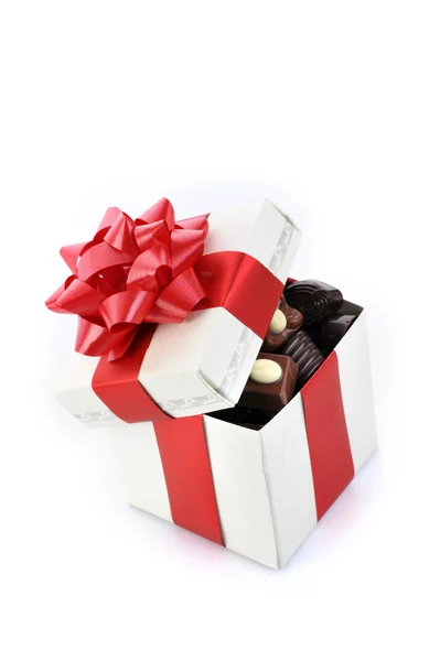 Verschiedene Schokolade in Schachtel — Stockfoto