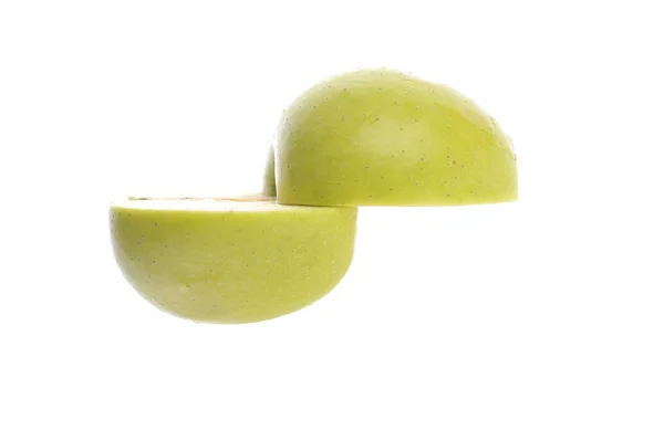 Iki olgun elma yarısı — Stok fotoğraf
