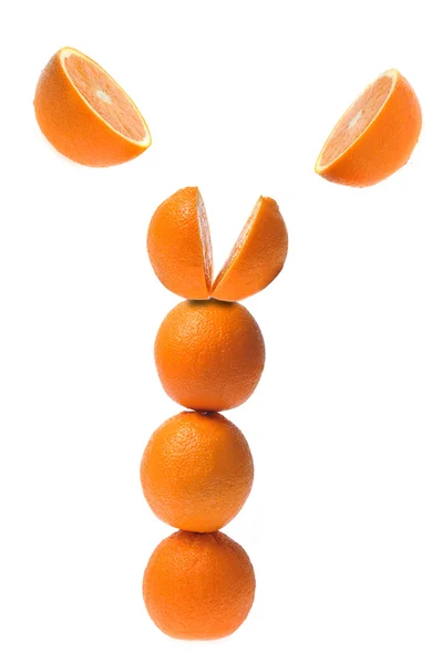 Apelsiner om en på andra — 图库照片
