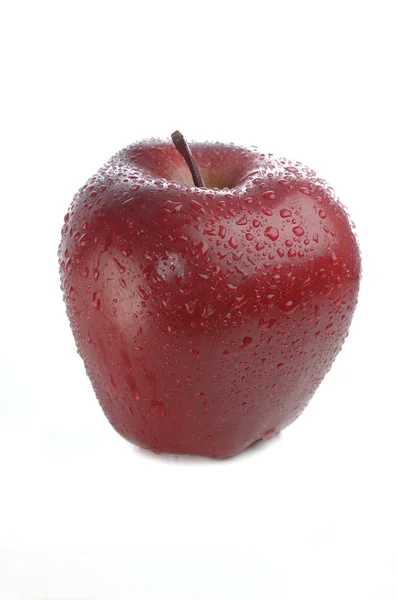 Vörös alma vízcseppekkel — Stock Fotó