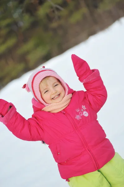 Kış parka, küçük kız — Stok fotoğraf