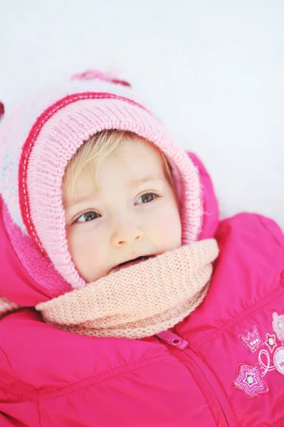 Little girl in winter parka — Stock Photo, Image