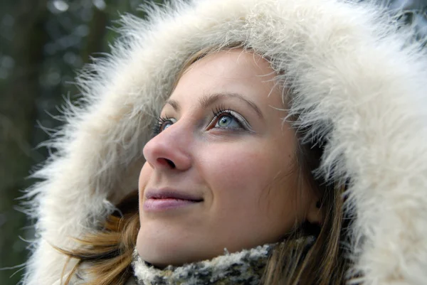 Girl wearing winter coat — Stock Photo, Image