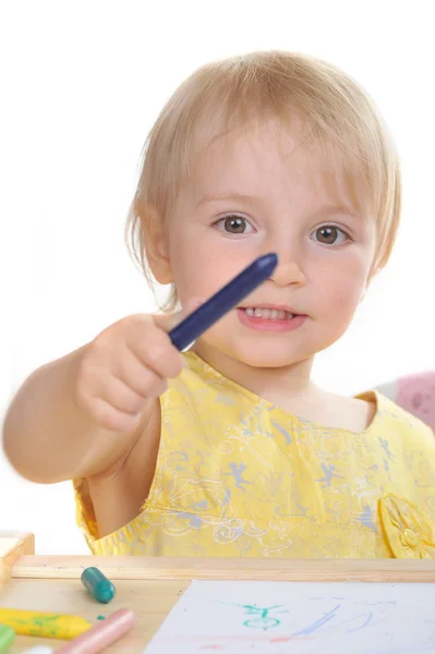 Dívka s tužkami — Stock fotografie
