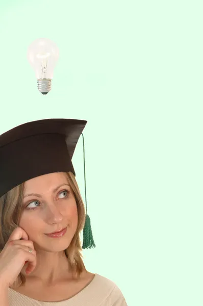 Young girl with bachelor cap — Stock Photo, Image