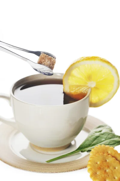레몬 과 함께 차를 한잔 — 스톡 사진