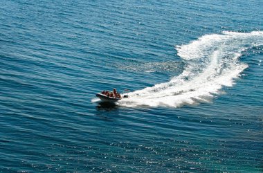 Speedboat on the sea clipart