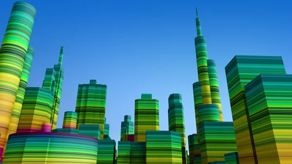 Ciudad en 3D de colores Fotos de stock libres de derechos