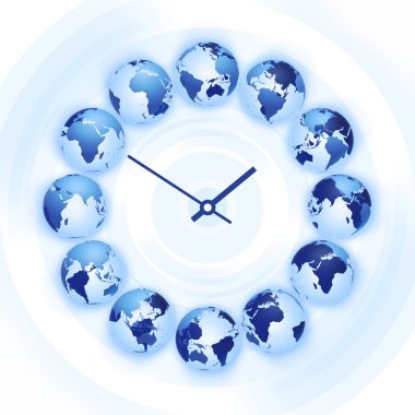 World time clock clipart