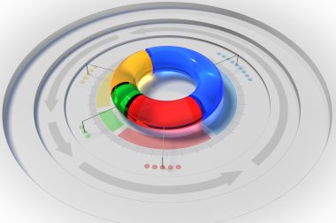 3D pie chart clipart