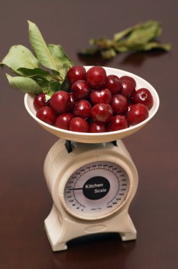 Cherry on the kitchen scale clipart