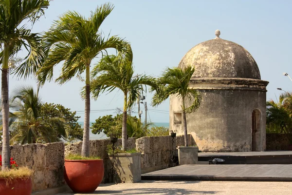 Parede Colonial de Cartagena das Índias . — Fotografia de Stock