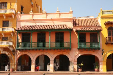 Street of Cartagena de Indias, Colombia clipart