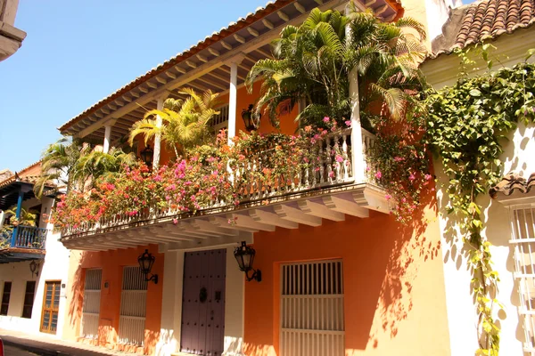 Colonial house. Cartagena de Indias — Zdjęcie stockowe