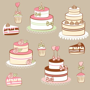 Pies and cakes clipart