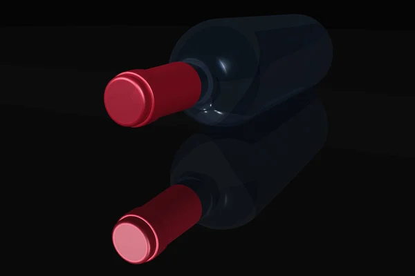 Legdatum fles wijn zwart — Stockfoto