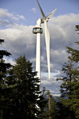 Huge wind turbine on grouse mountain clipart