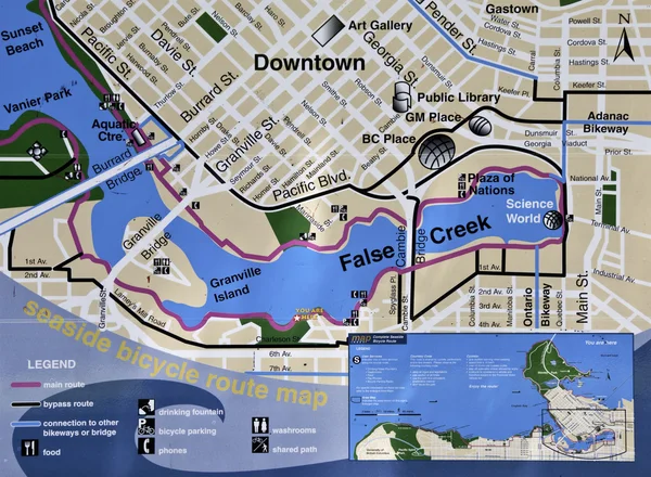 Seaside bicycle route map