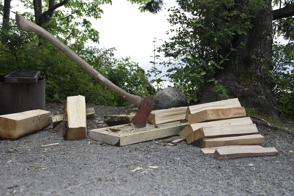 stock image Firewood and Axe