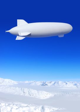 Airship in the sky clipart