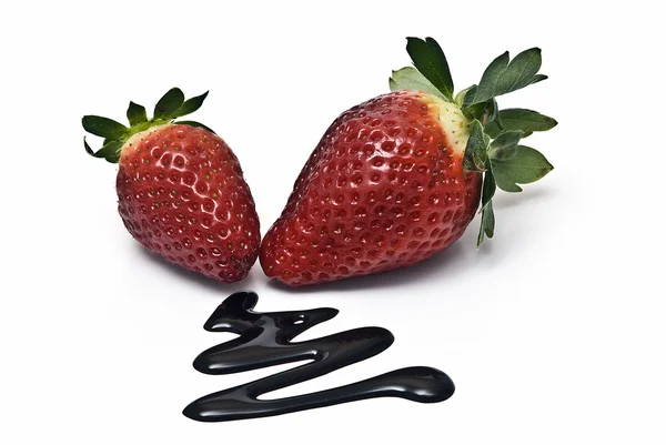 Strawberries with chocolate. — Stock Photo, Image
