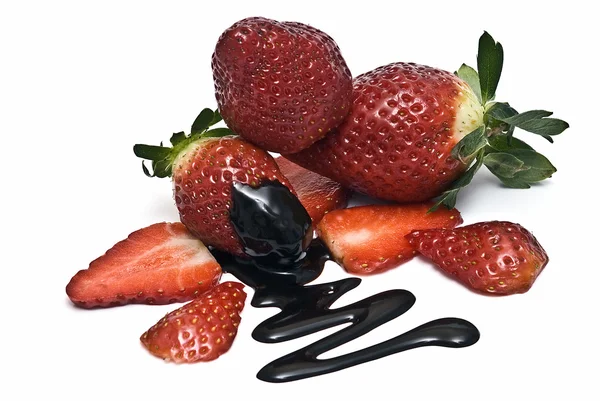 草莓与巧克力. — 图库照片