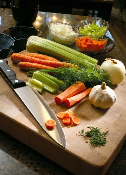 Stock image Cutting Board Vegetables - clipping path