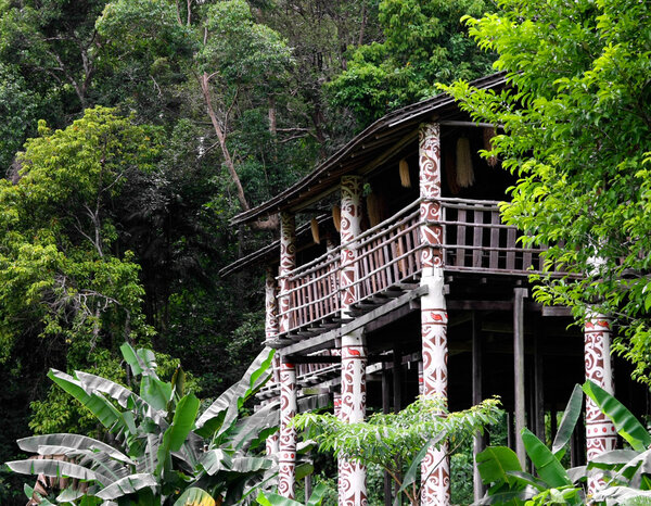 Longhouse in Sarawak (Borneo )
